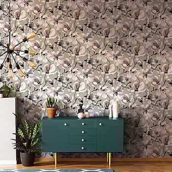 Galerie Wallcoverings Product Code 47466 - Flora Wallpaper Collection - Grey, Beige, White Colours -  