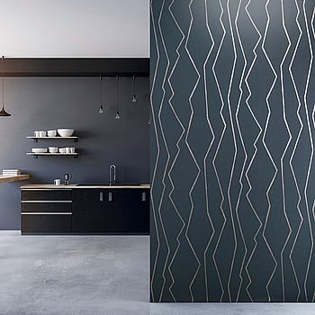 Galerie Wallcoverings Product Code 64636 - Slow Living Wallpaper Collection - Navy Silver Blue Colours -  