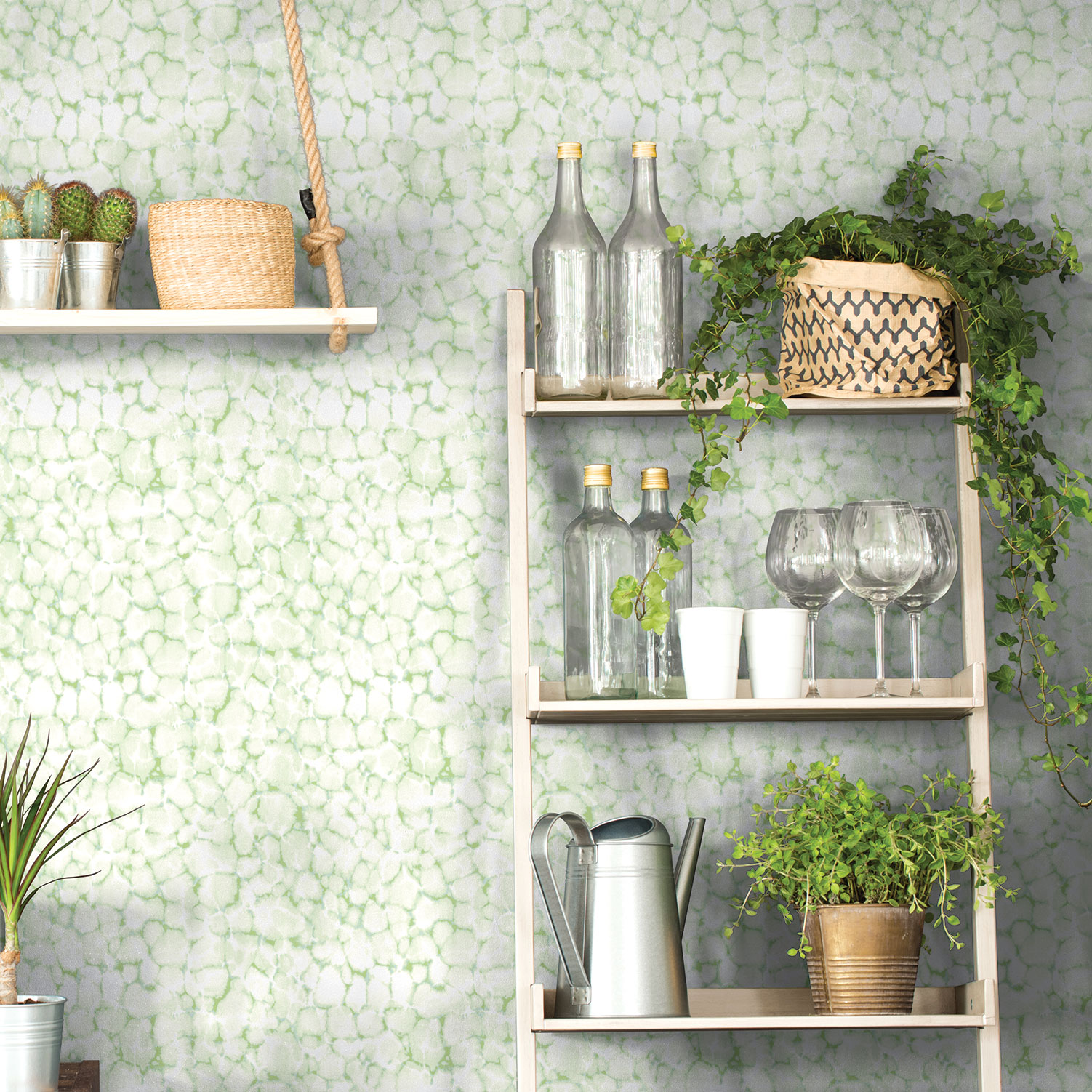 Galerie Wallcoverings Product Code 7316 - Evergreen Wallpaper Collection - Green Mica Colours -  
