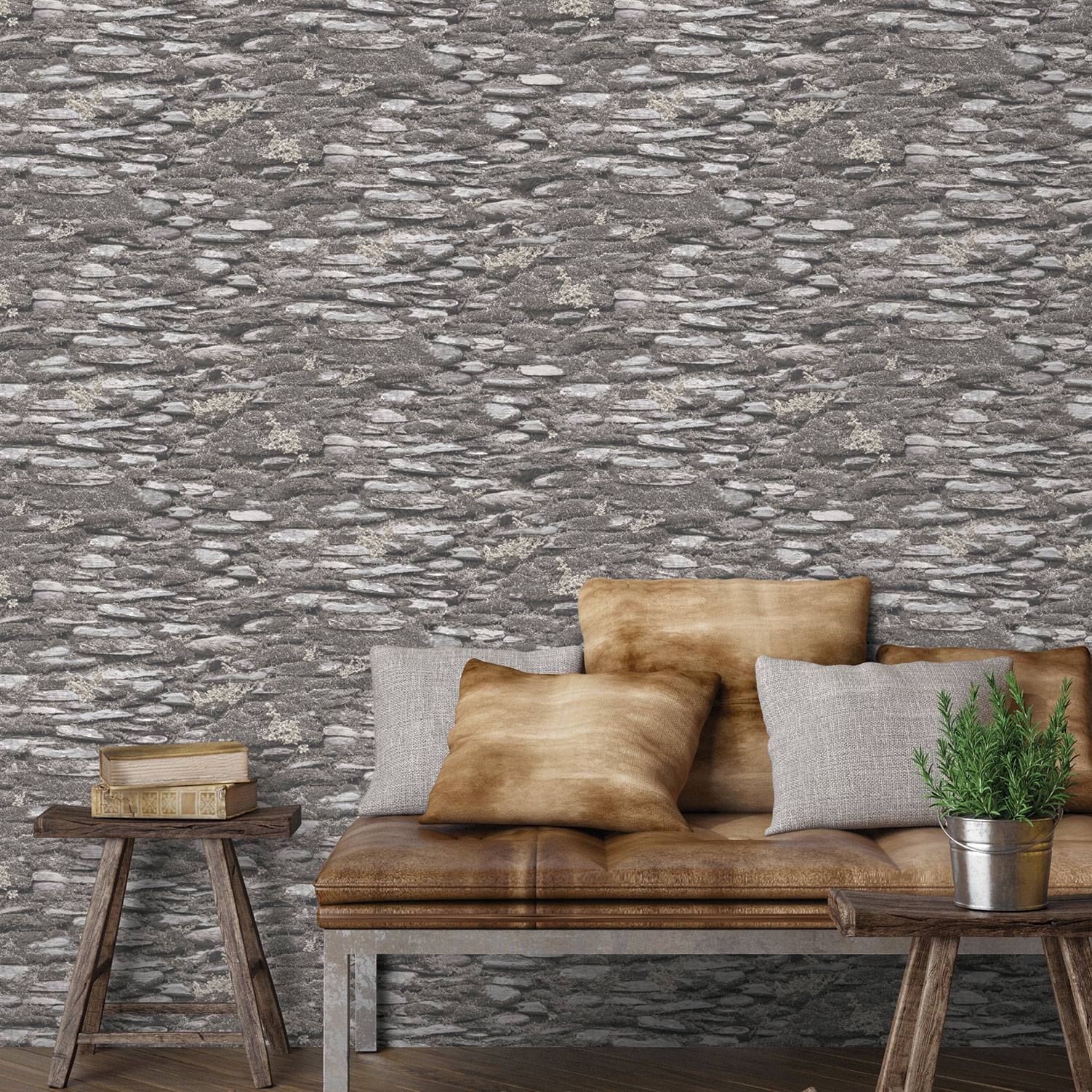 Galerie Wallcoverings Product Code 7337 - Evergreen Wallpaper Collection - Grey Colours -  