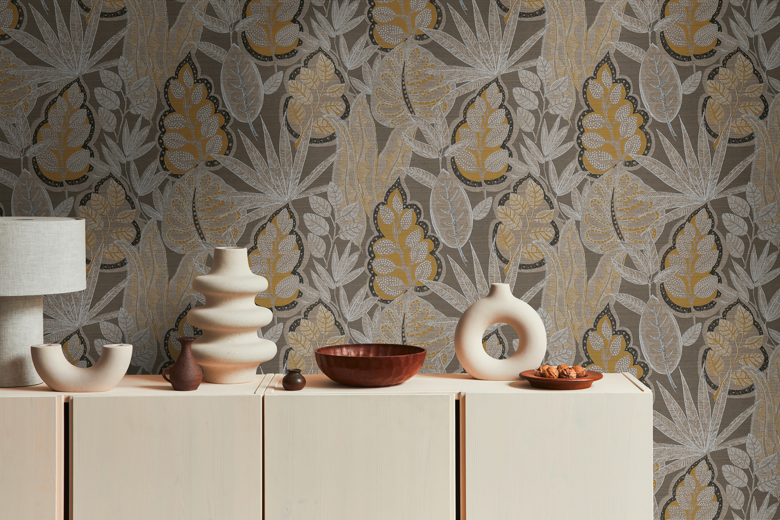 Galerie Wallcoverings Product Code FL61113 - Flourish Wallpaper Collection - Beige/Brown Colours -  