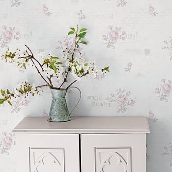 Galerie Wallcoverings Product Code G45084 - Vintage Rose Wallpaper Collection - Pink Cream Colours -  
