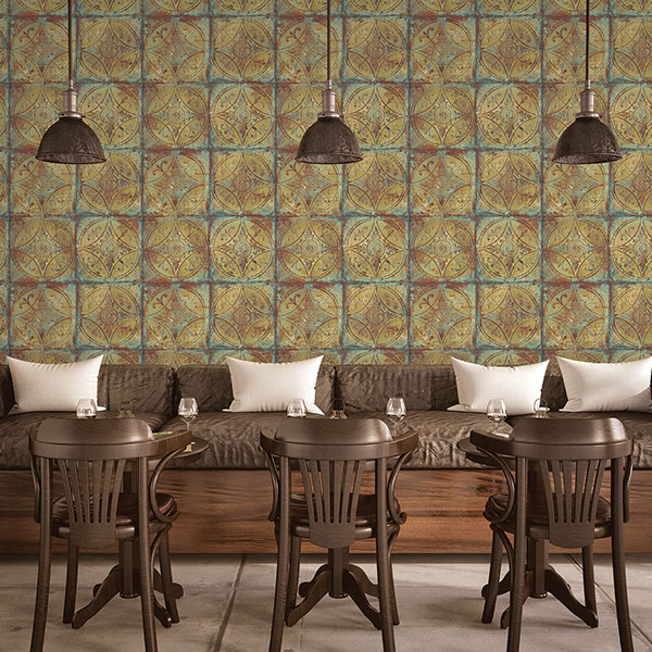 Galerie Wallcoverings Product Code G45376 - Grunge Wallpaper Collection - Gold Blue Colours -  