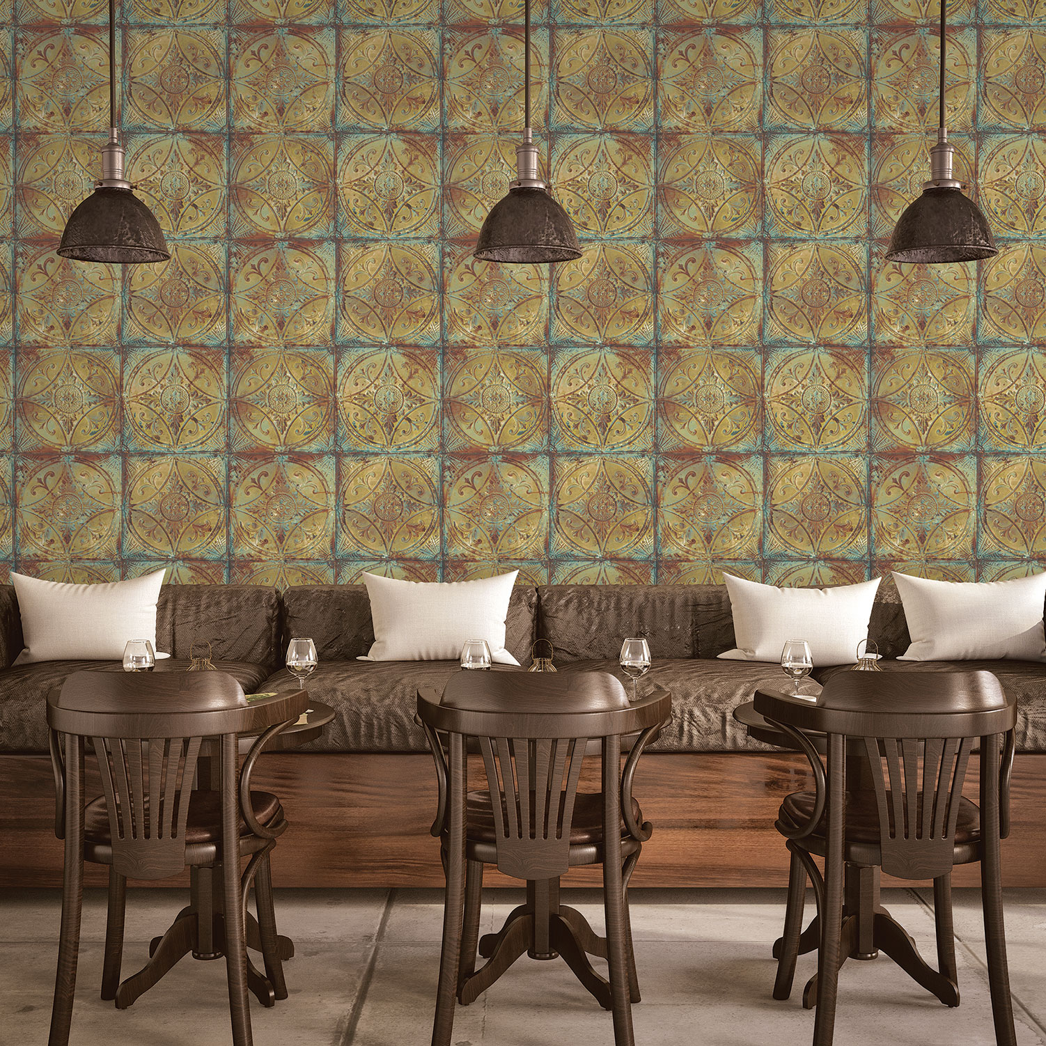 Galerie Wallcoverings Product Code G45376 - Grunge Wallpaper Collection - Gold Blue Colours -  