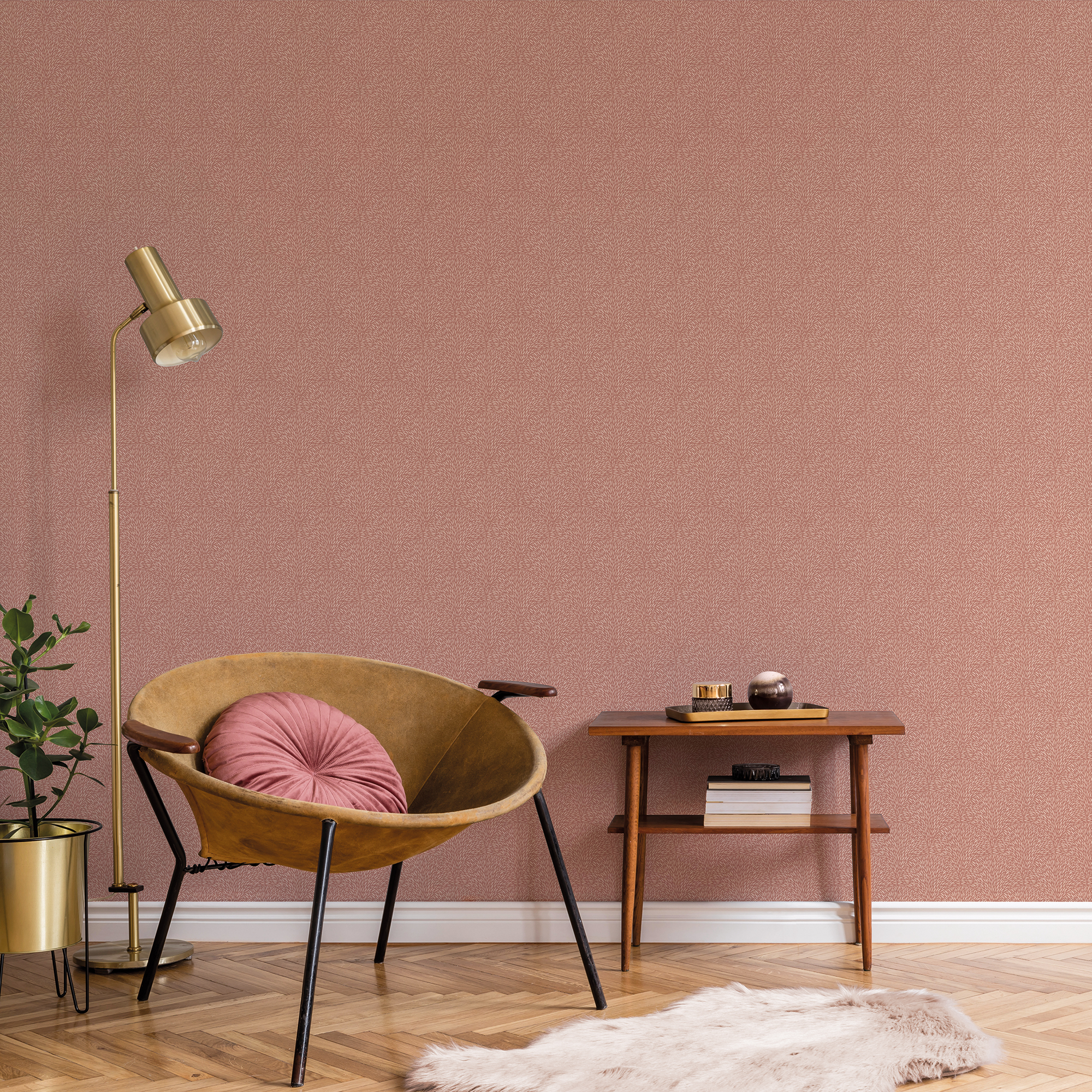 Galerie Wallcoverings Product Code G56609 - Texstyle Wallpaper Collection - Terra Cotta Rose Gold Colours -  
