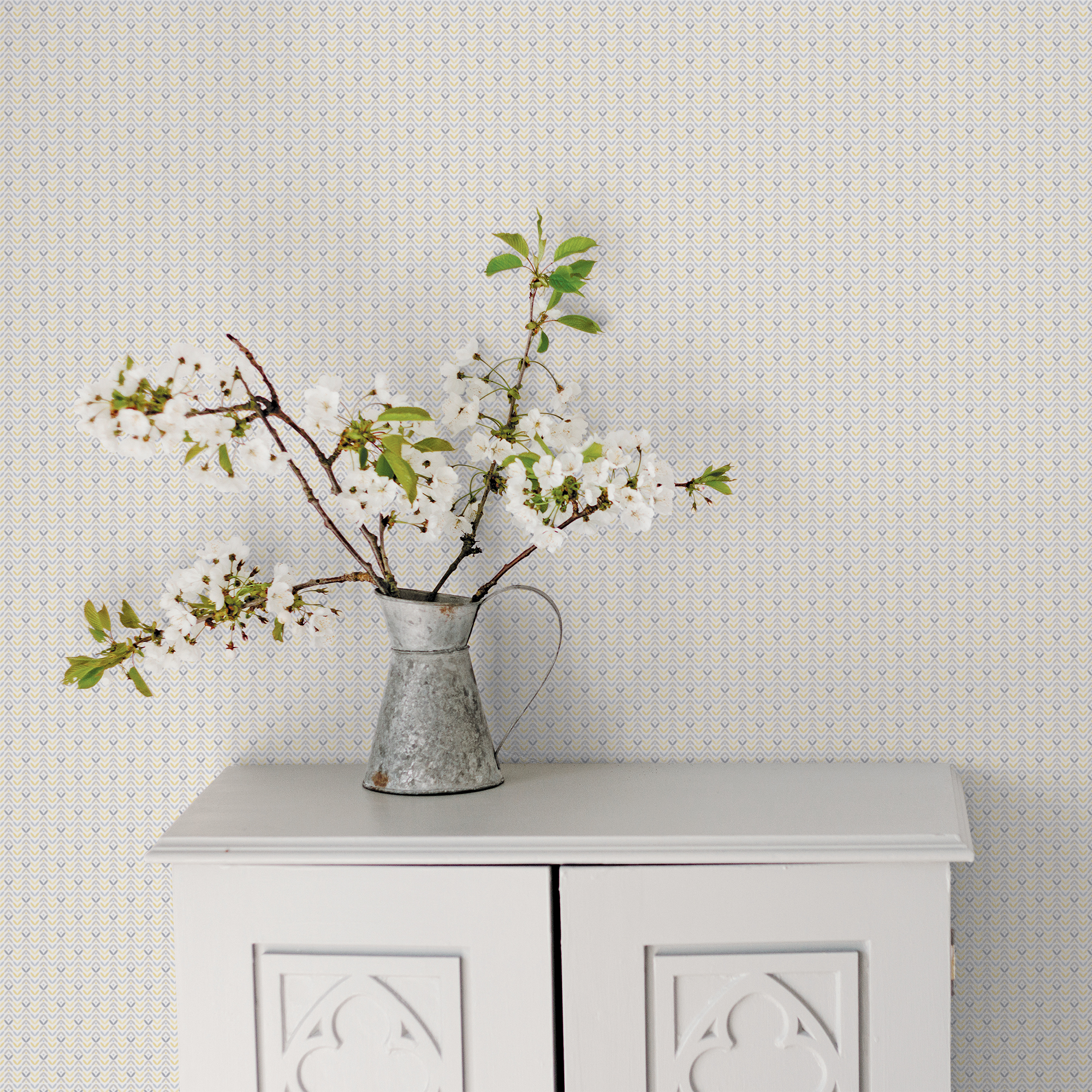 Galerie Wallcoverings Product Code G56707 - Small Prints Wallpaper Collection - Yellow Cream Grey Silver Colours -  