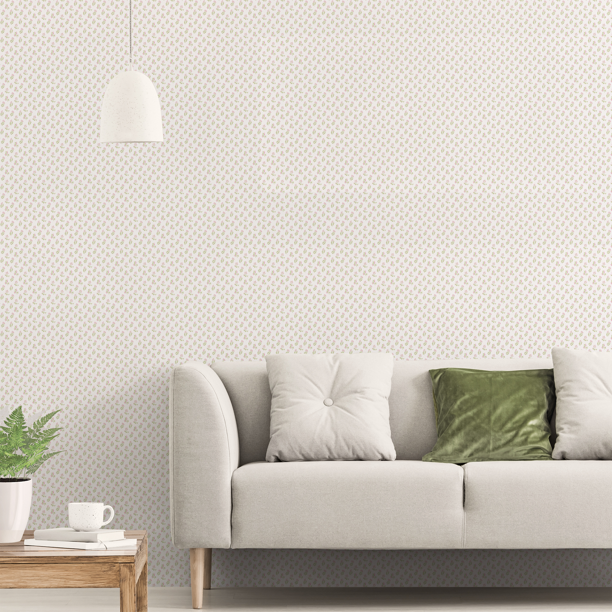 Galerie Wallcoverings Product Code G56710 - Small Prints Wallpaper Collection - Green Pink Cream Colours -  