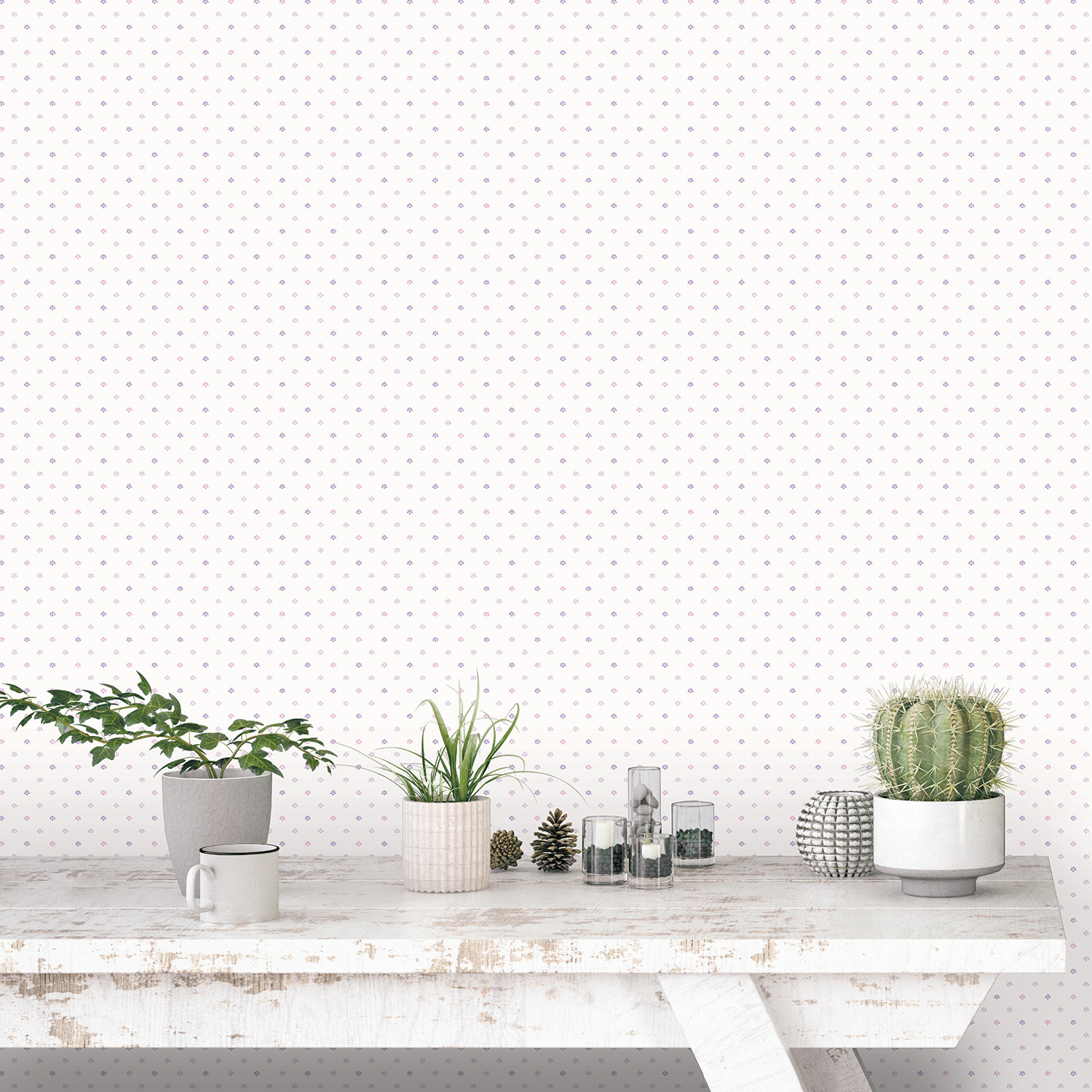 Galerie Wallcoverings Product Code G67901 - Miniatures 2 Wallpaper Collection - Purple Lilac White Colours -  