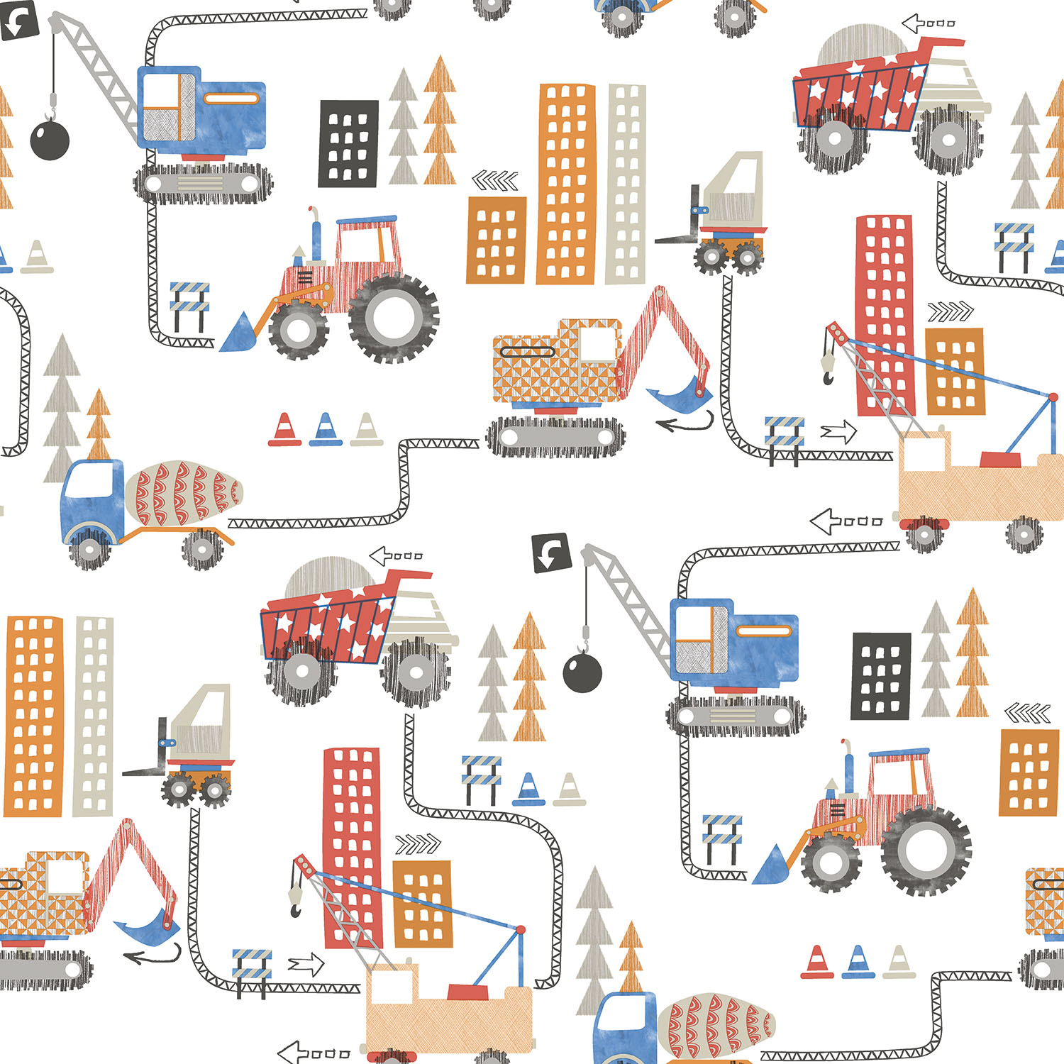 Galerie Wallcoverings Product Code G78361 - Tiny Tots 2 Wallpaper Collection - Red Blue Orange Colours -  