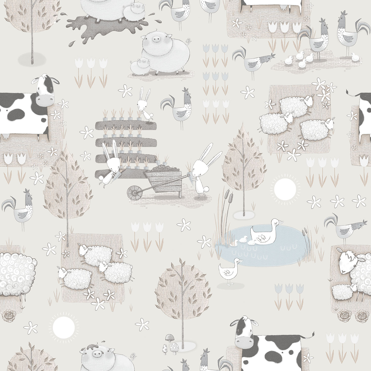 Galerie Wallcoverings Product Code G78375 - Tiny Tots 2 Wallpaper Collection - Greige Colours -  