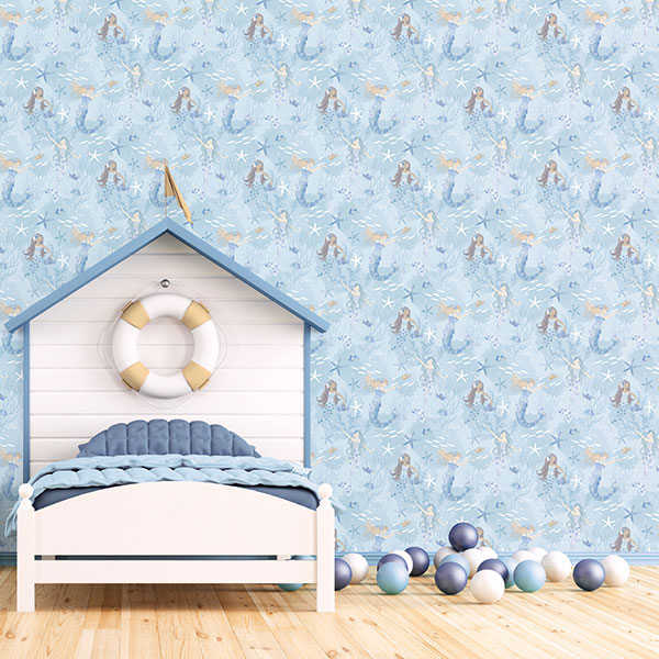 Galerie Wallcoverings Product Code G78388 - Tiny Tots 2 Wallpaper Collection - Blues Purple Glitter Colours -  
