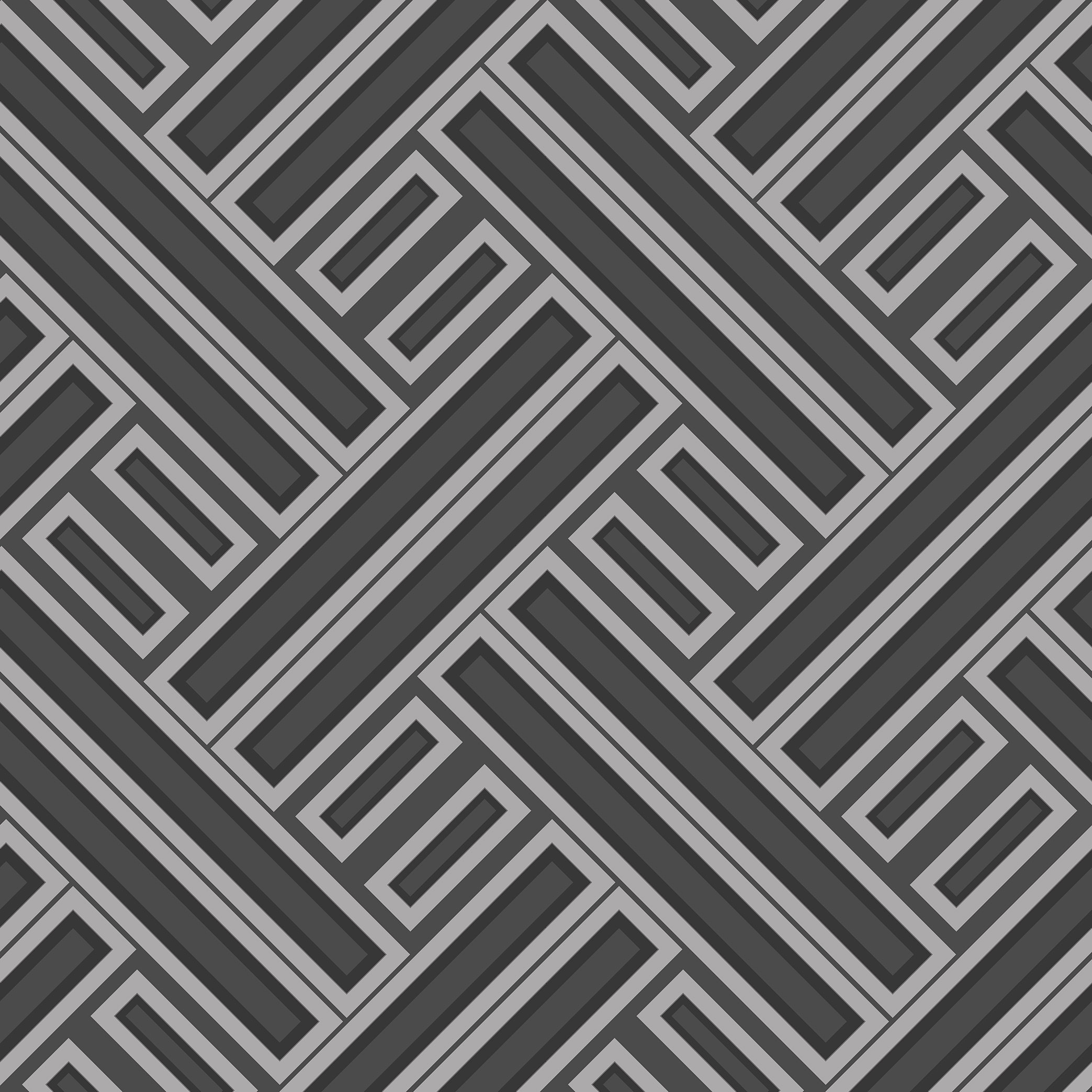 Galerie Wallcoverings Product Code GX37603 - Geometrix Wallpaper Collection - Black Silver Colours -  