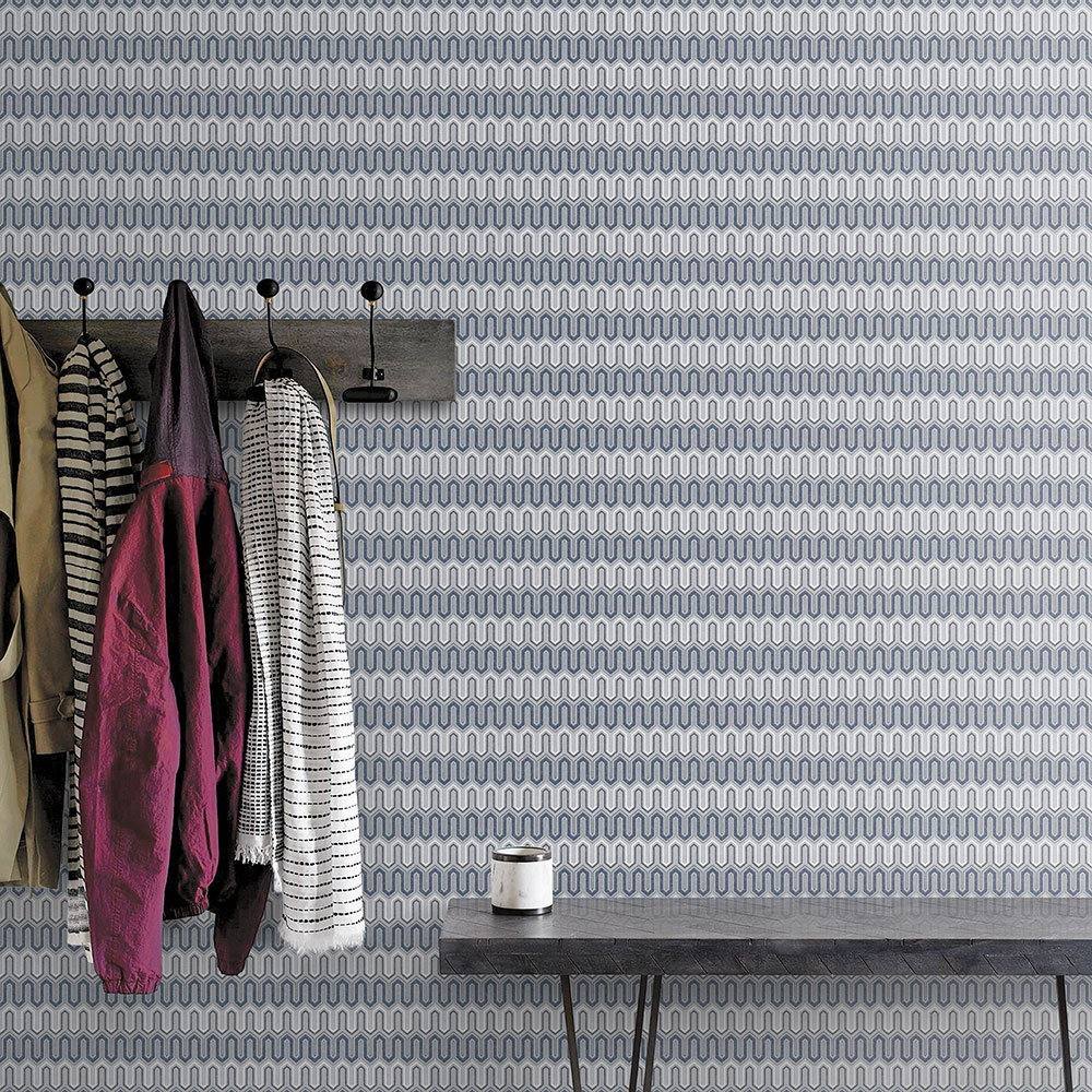 Galerie Wallcoverings Product Code GX37611 - Geometrix Wallpaper Collection - Navy Grey Colours -  