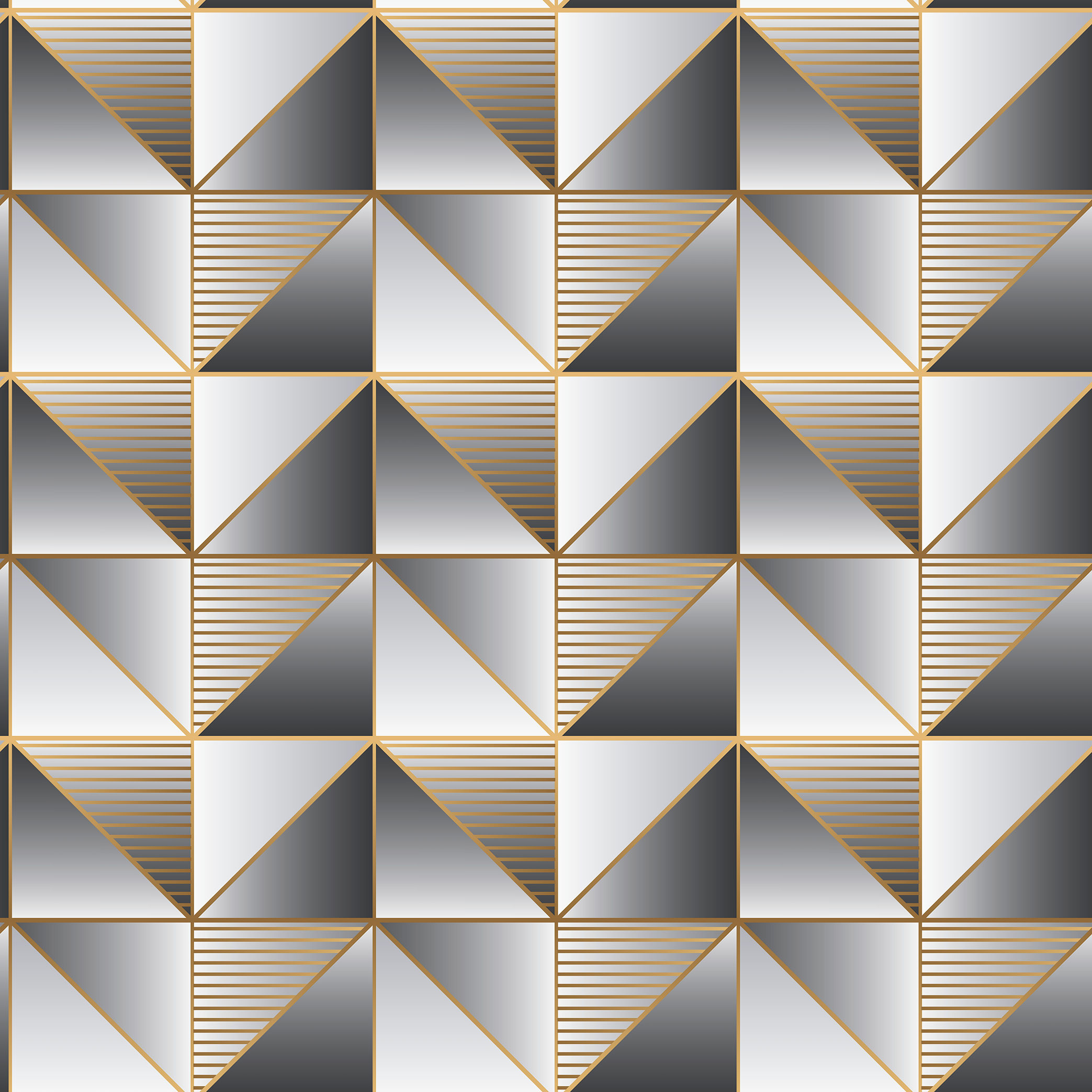 Galerie Wallcoverings Product Code GX37628 - Geometrix Wallpaper Collection - Gold Black Colours -  