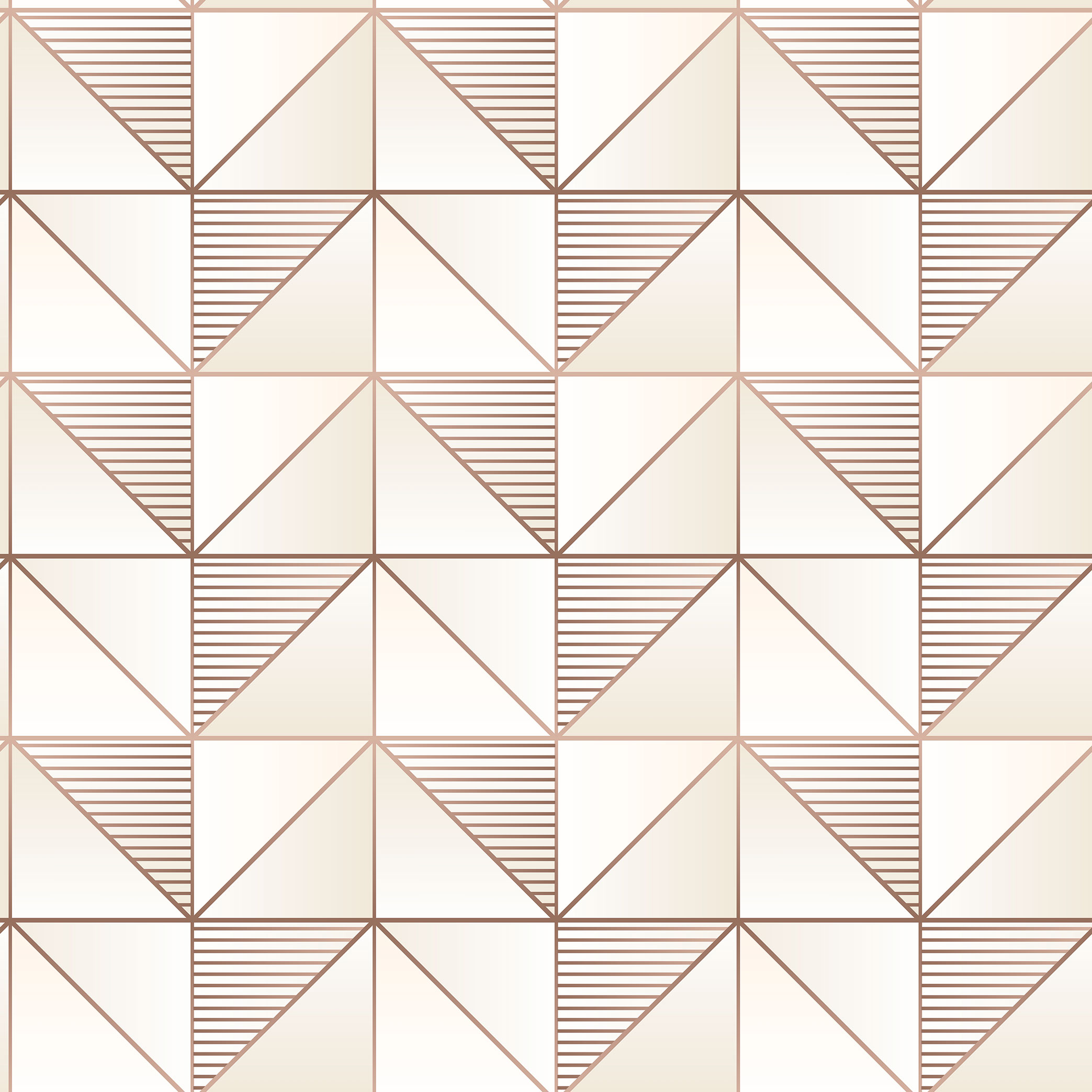Galerie Wallcoverings Product Code GX37629 - Geometrix Wallpaper Collection - Cream Rose Gold Colours -  