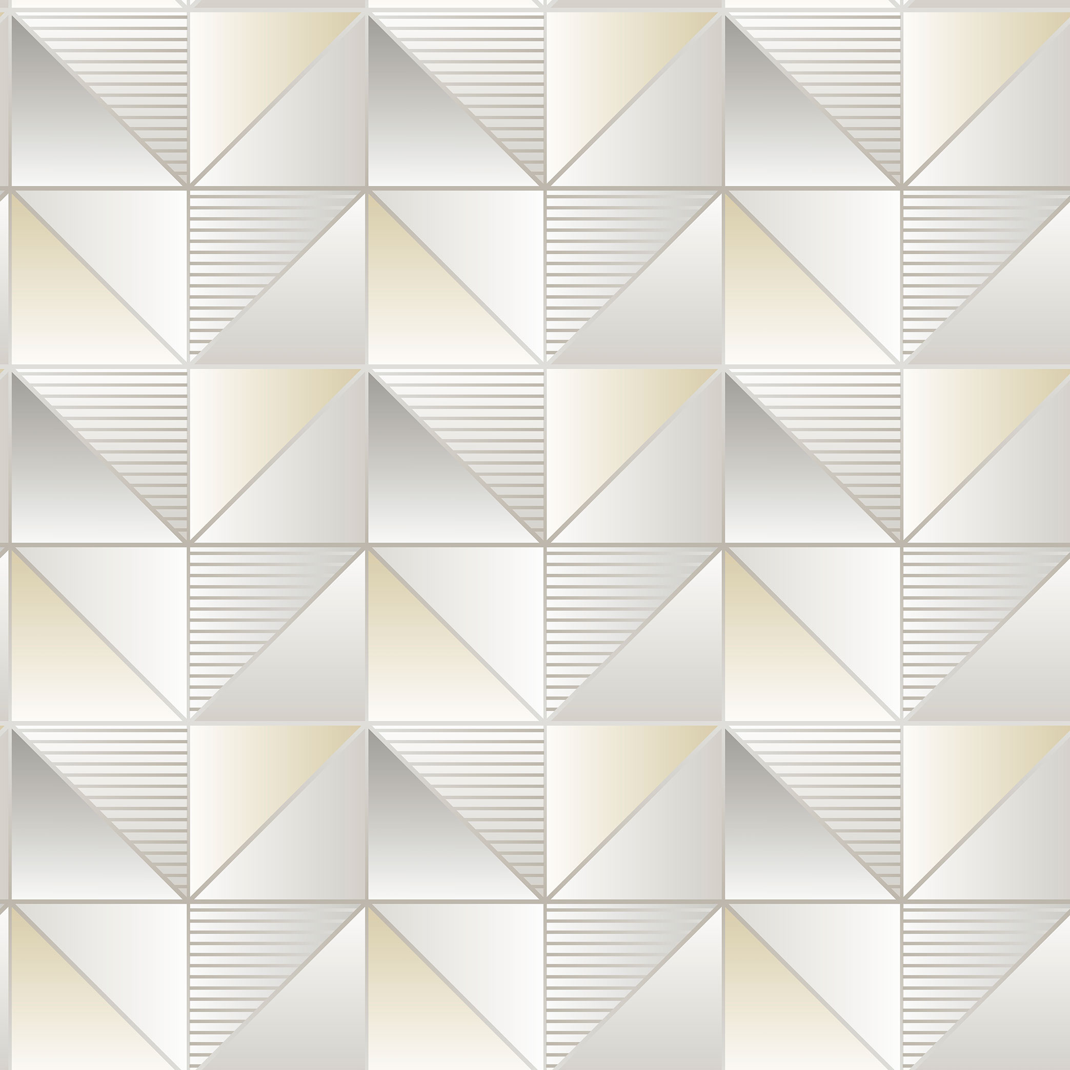 Galerie Wallcoverings Product Code GX37631 - Geometrix Wallpaper Collection - Cream Silver Colours -  