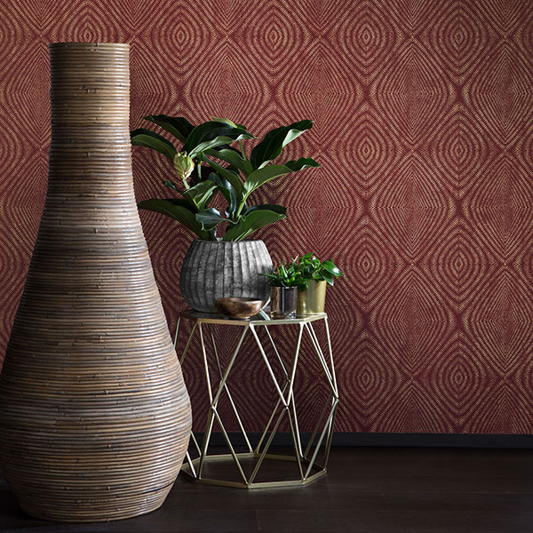Galerie Wallcoverings Product Code TP21282 - Passenger Wallpaper Collection - Red Terracotta Gold Colours -  