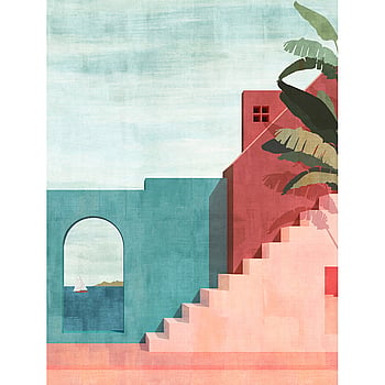 Galerie Wallcoverings Product Code WH45255M - Welcome Home Murals Wallpaper Collection - Blue, Green, Pink Colours -  